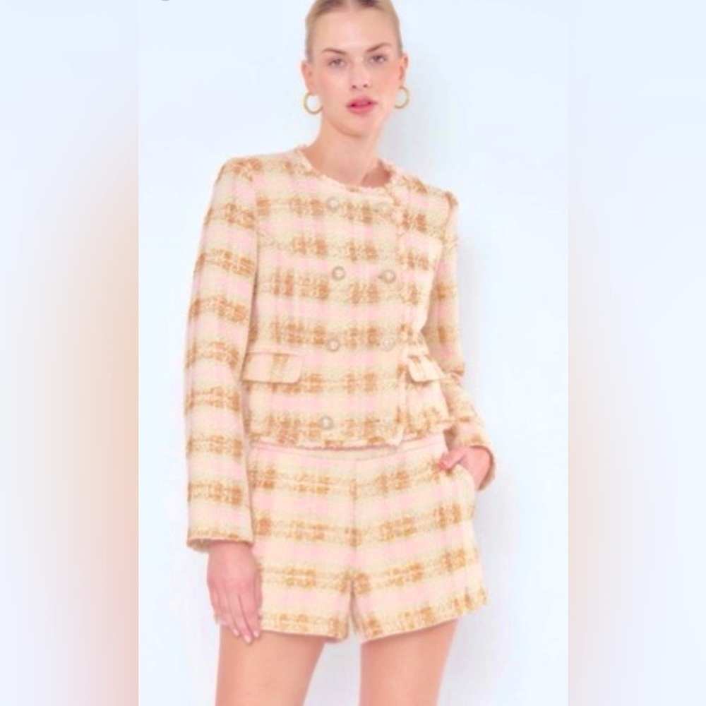 Flora Bea SET Tamara Primrose Blazer and Short Set Quality Pieces Sz M